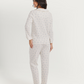 Women's pajamas with boutons printed on fleurs