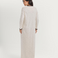 Nightgown with floral print, lace edges, and high-waisted cut