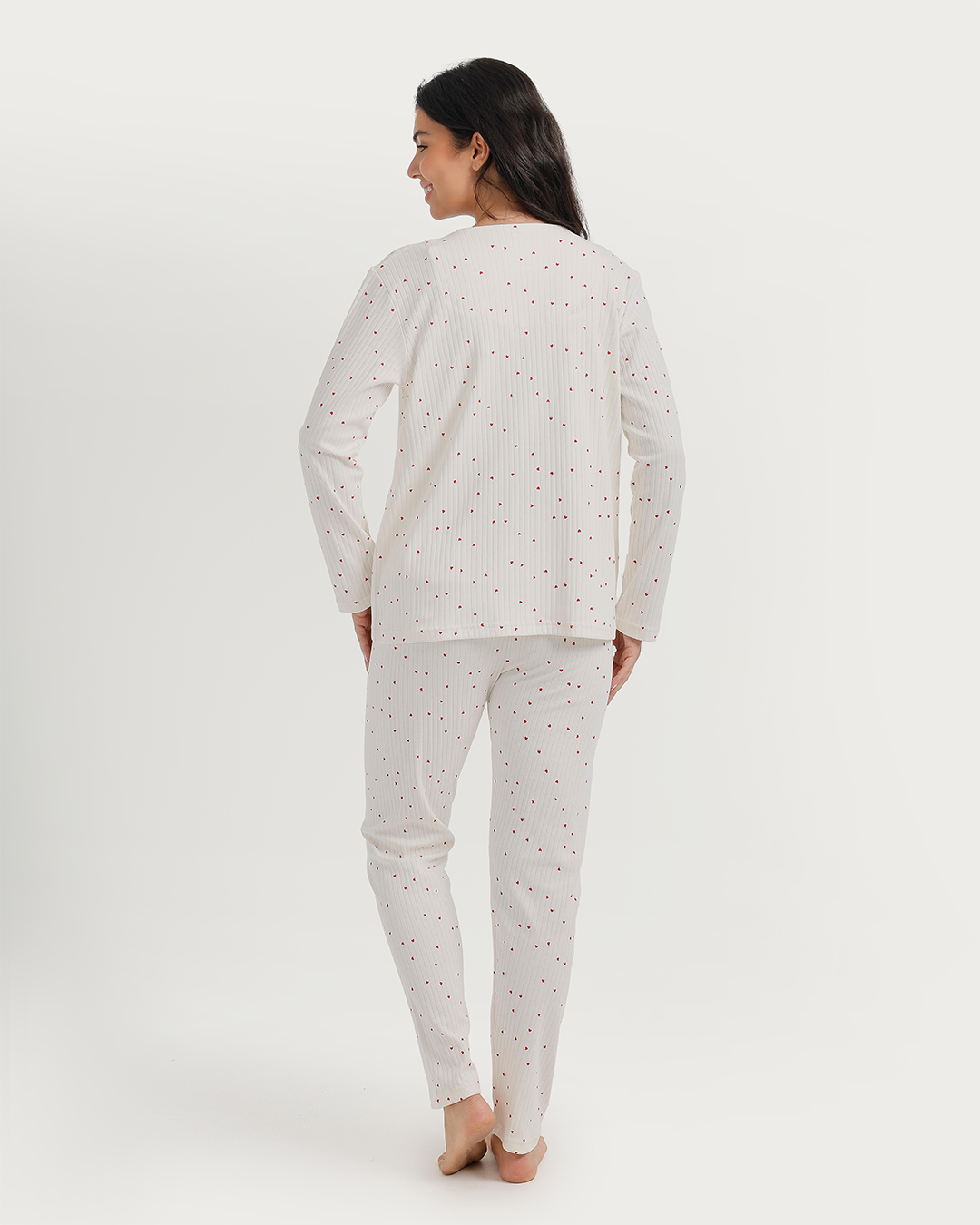 3-piece pajamas with heart print