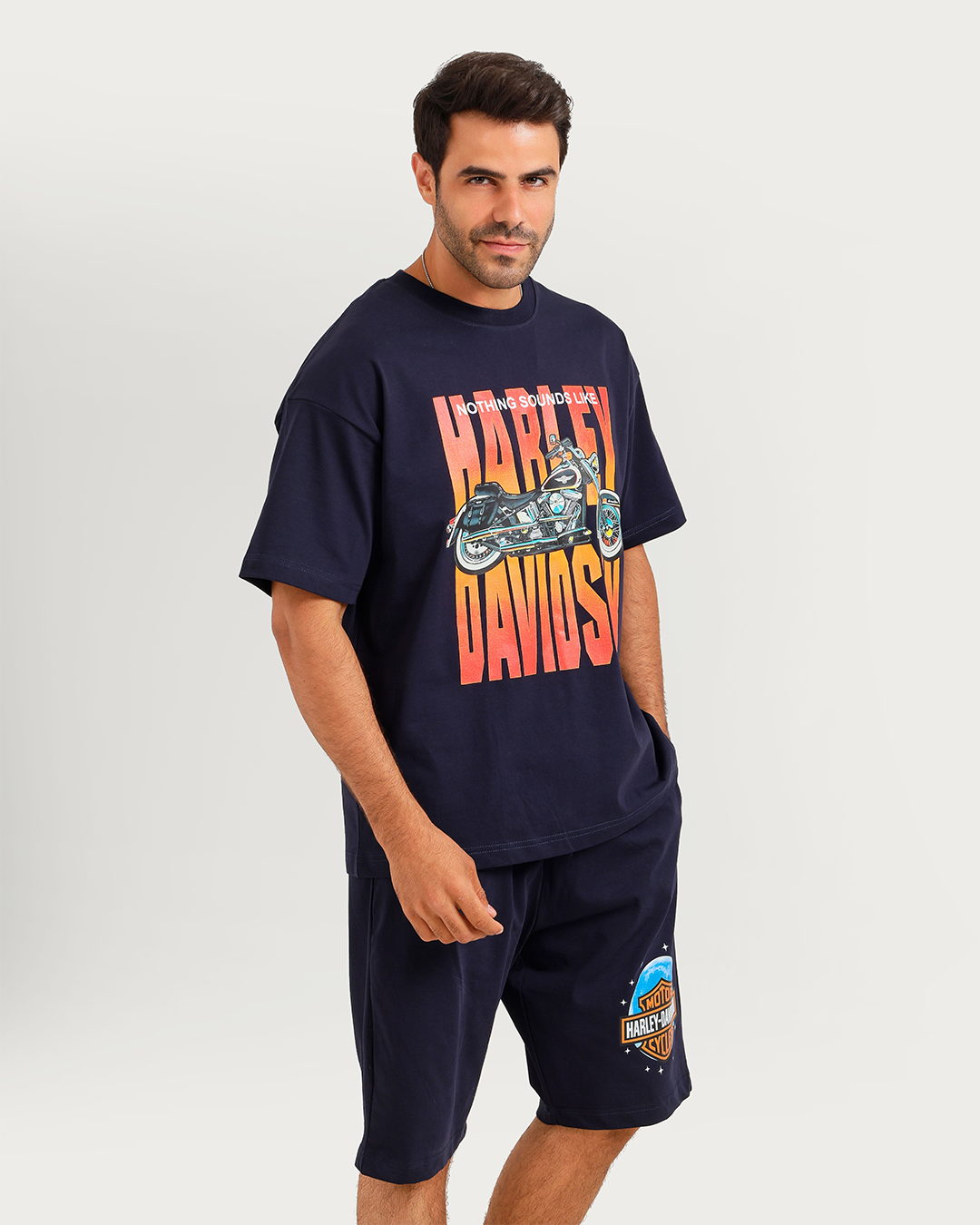 Harley davidson  بيجاما رجالي نص كم وشورت