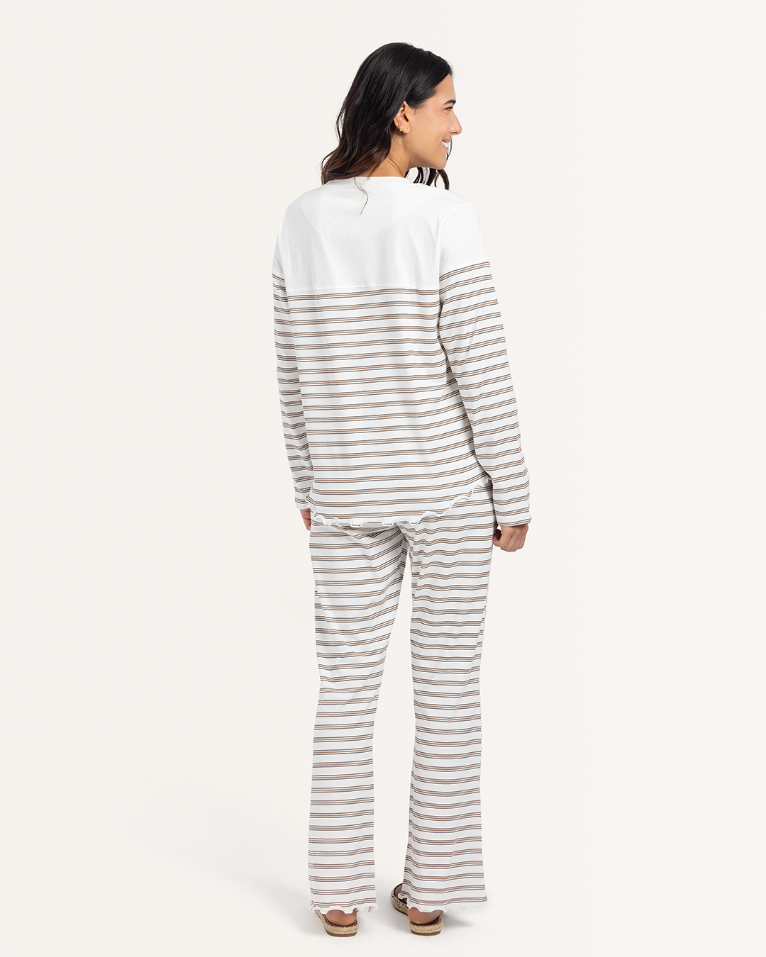 بيجاما بكم و بنطلون قطن خطوط