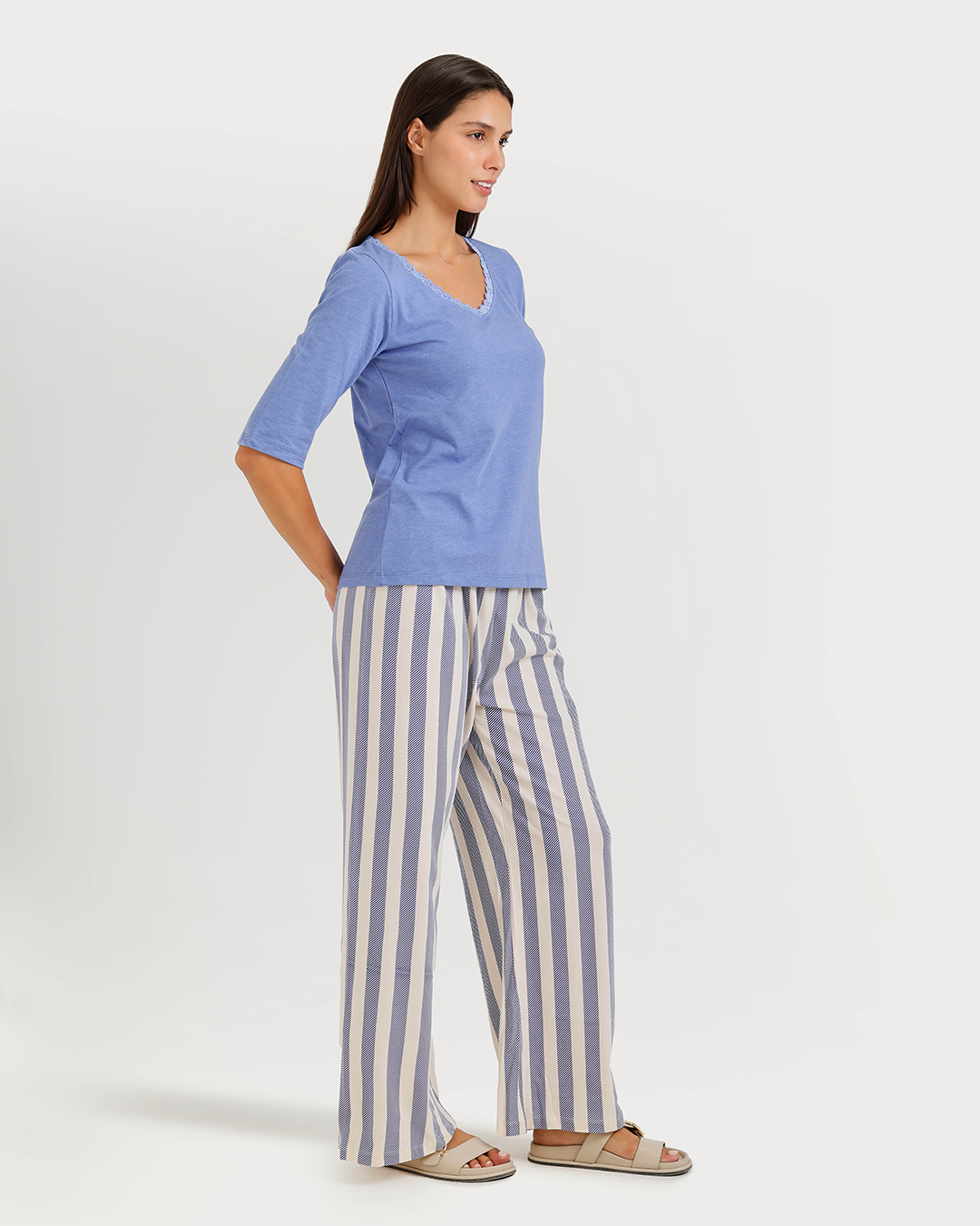 Women's pajamas with rayon pants