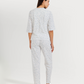 Women's 3/4 sleeve pajama with camisole, pants, and jacquard jacket