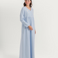High-waisted nightgown with butterfly embroidery