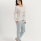 Pajamas with floral print and lace edges