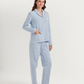 Polo collar pajamas with teddy bear embroidery