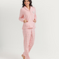 Polo collar pajamas with teddy bear embroidery