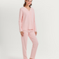 Women's pajamas with boutons and broderie roses