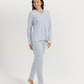 Women's pajamas with boutons and broderie roses