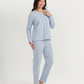 Pajamas with floral embroidery on the shoulders