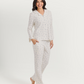 Women's pajamas with boutons printed on fleurs