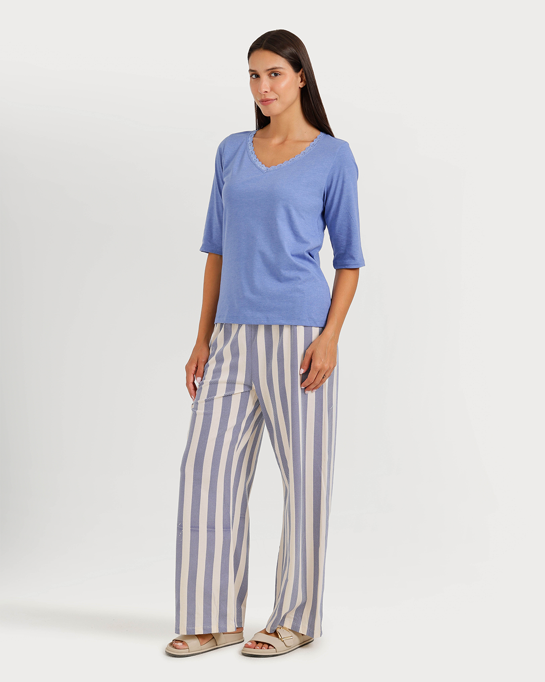 Women's pajamas with rayon pants