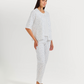 Women's 3/4 sleeve pajama with camisole, pants, and jacquard jacket