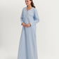 High-waisted nightgown with butterfly embroidery
