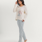 Pajamas with floral print and lace edges