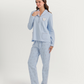 Polo collar pajamas with teddy bear embroidery