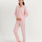 Women's pajamas with boutons and broderie roses