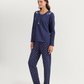 Pajamas with floral embroidery on the shoulders