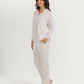 Women's pajamas with boutons printed on fleurs