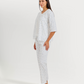 Women's 3/4 sleeve pajama with camisole, pants, and jacquard jacket