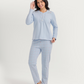 Pajamas with floral embroidery on the shoulders