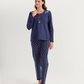 Pajamas with floral embroidery on the shoulders