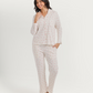 Women's pajamas with boutons printed on fleurs