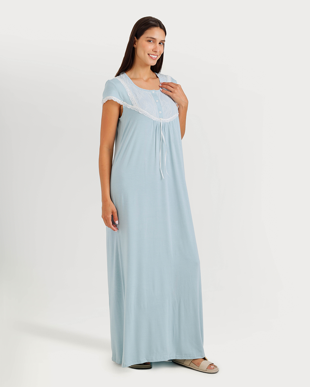 Jalabiya femme, manches my longues, dentelle