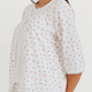 Women's 3/4 sleeve pajama with camisole, pants, and jacquard jacket