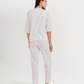 Women's 3/4 sleeve pajama with camisole, pants, and jacquard jacket