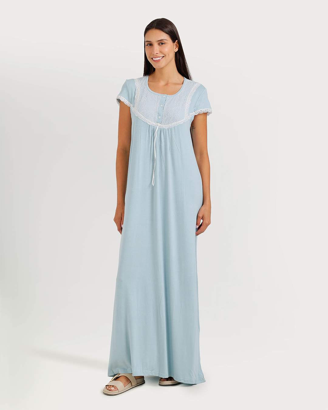 Jalabiya femme, manches my longues, dentelle