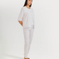 Women's 3/4 sleeve pajama with camisole, pants, and jacquard jacket