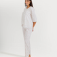 Women's 3/4 sleeve pajama with camisole, pants, and jacquard jacket