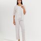 Women's 3/4 sleeve pajama with camisole, pants, and jacquard jacket