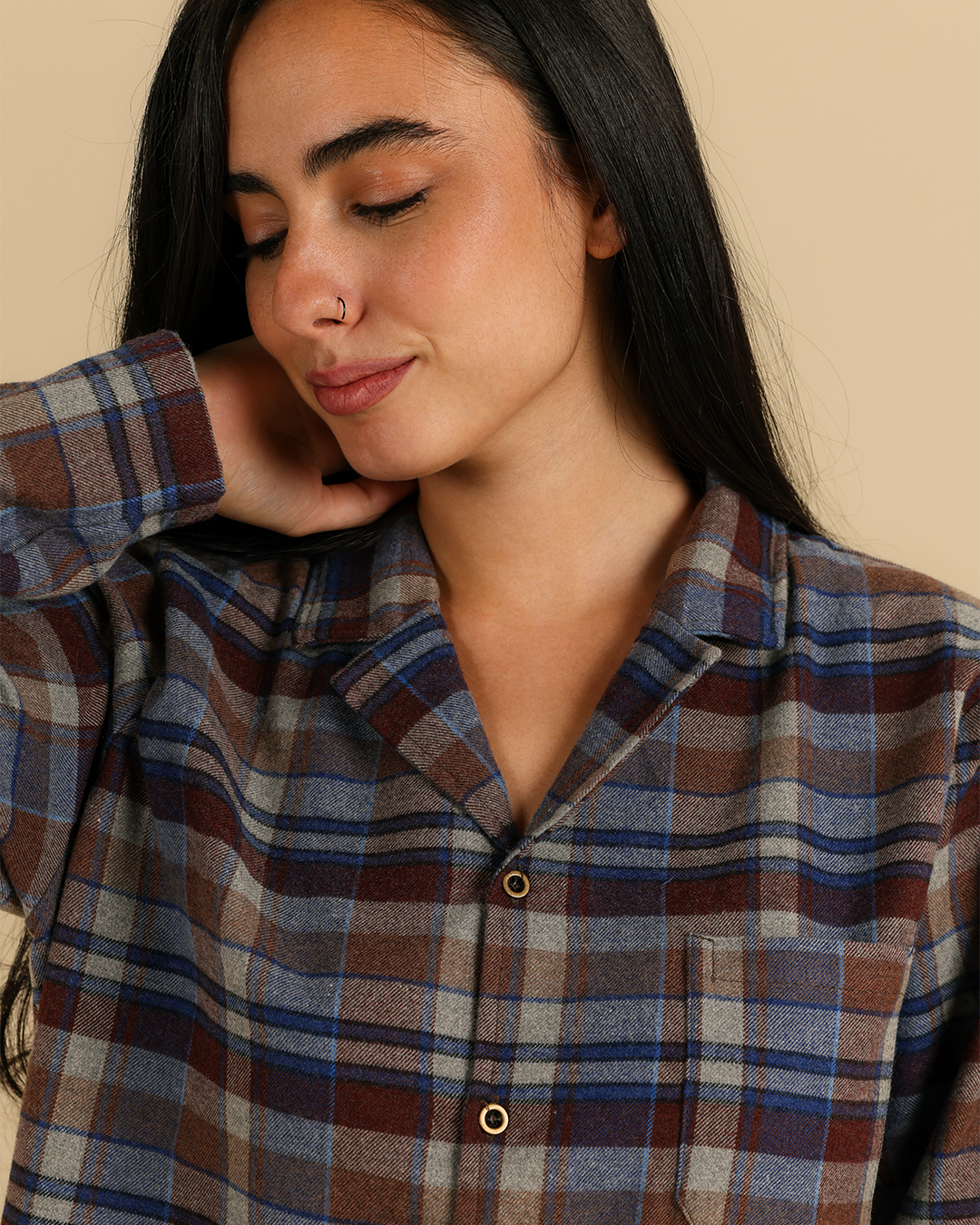 Moody plaid classic button up pajama