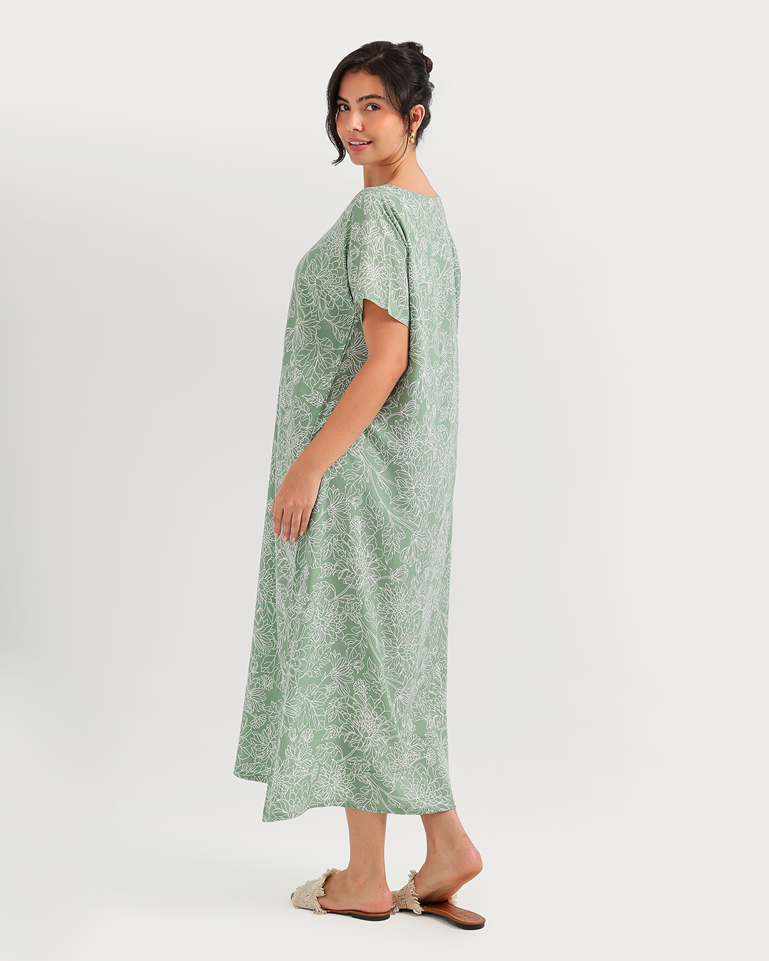 قميص فسكوز قصير مشجر 0015