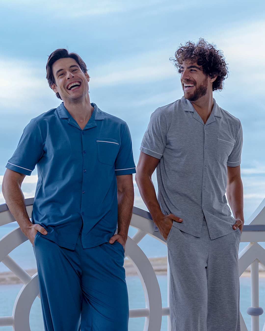 بيجاما كلاسيك قطن بزراير