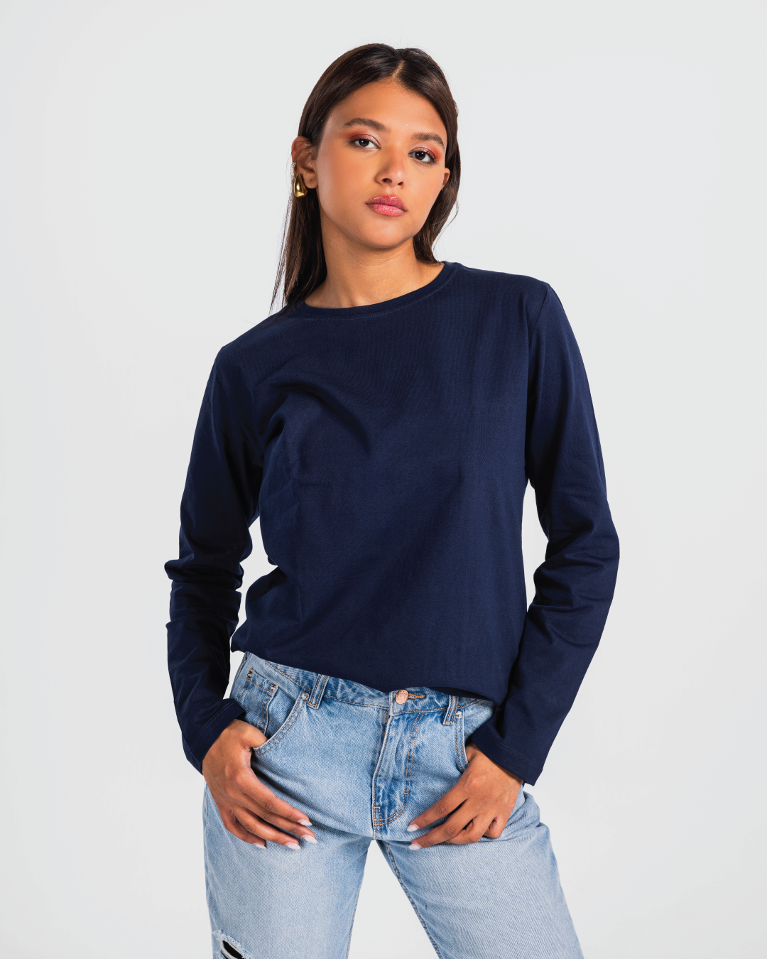 تي شيرت حريمي بكم ساده