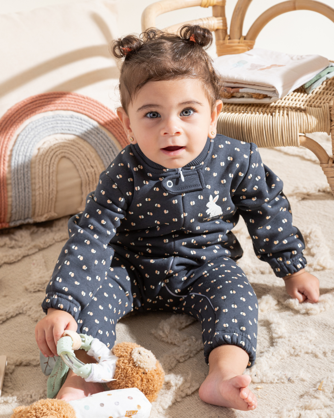 Newborn Girls cashmere romper baby owl