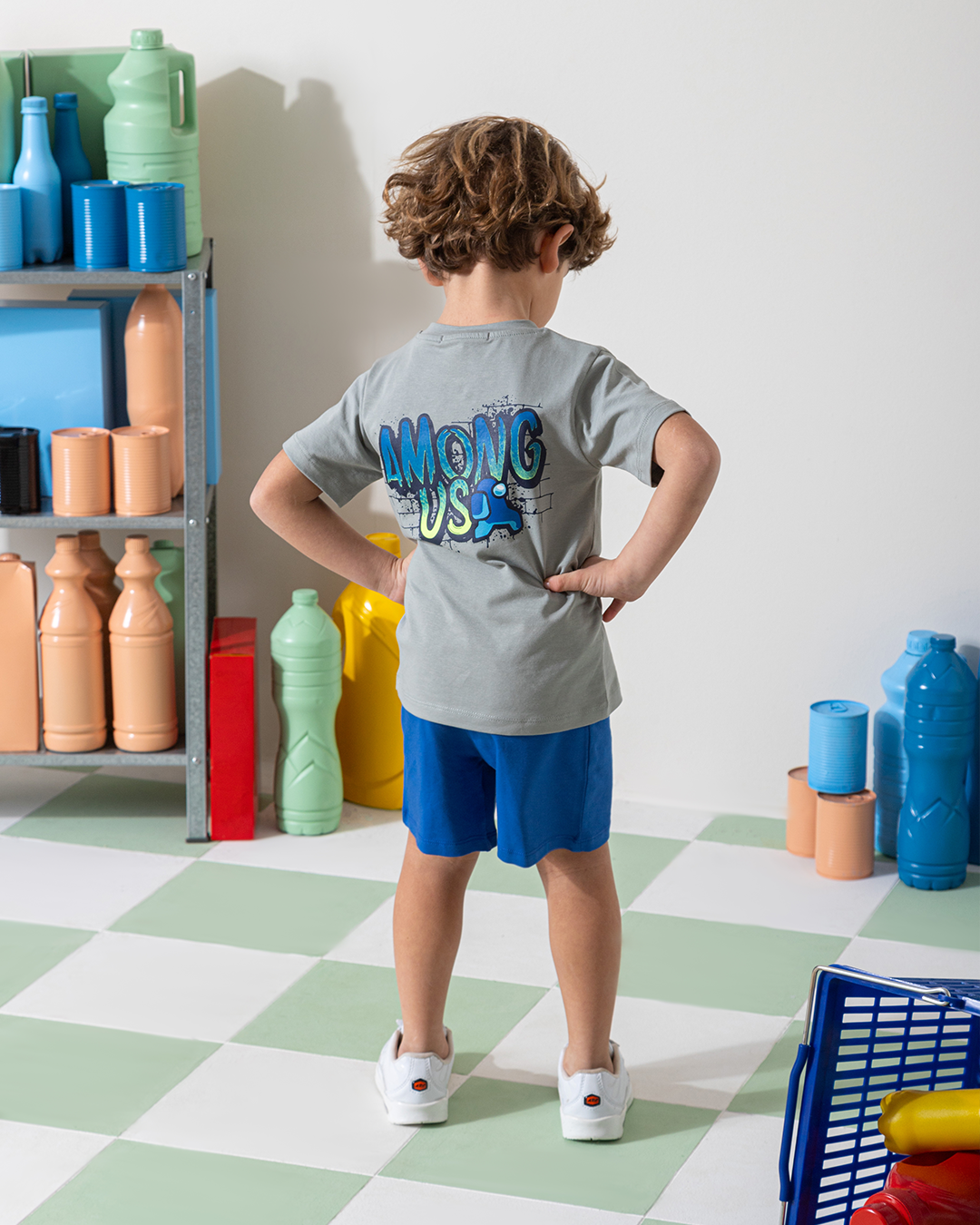 MARVY Dont Look Suspicious  بيجامة اولادي وسط فضي