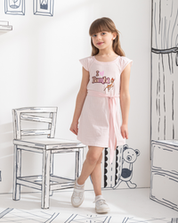 i love Bambi قميص نوم بناتي مطبوع مقلم