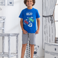 Boys' pajamas with car racing print