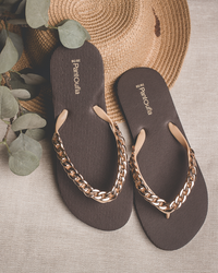 شبشب حريمي ساده سلسله برونز