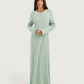Long Women's Jalabiya with Lace Strips