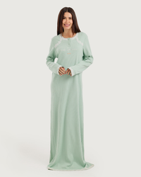 Long Women's Jalabiya with Lace Strips