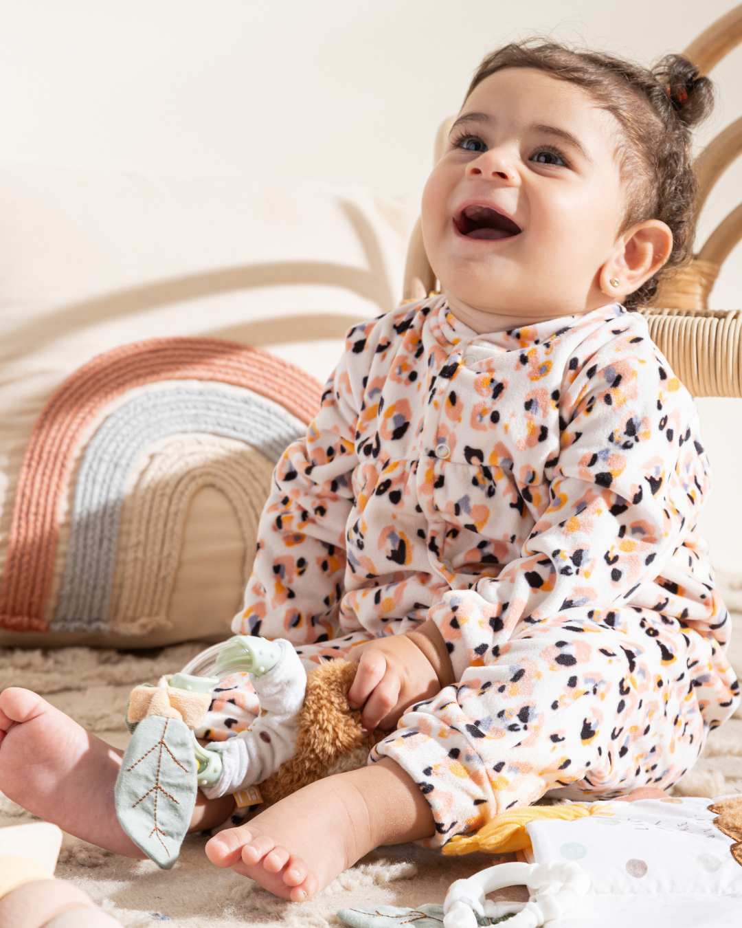 Leopard Family Baby girl sleep suit 