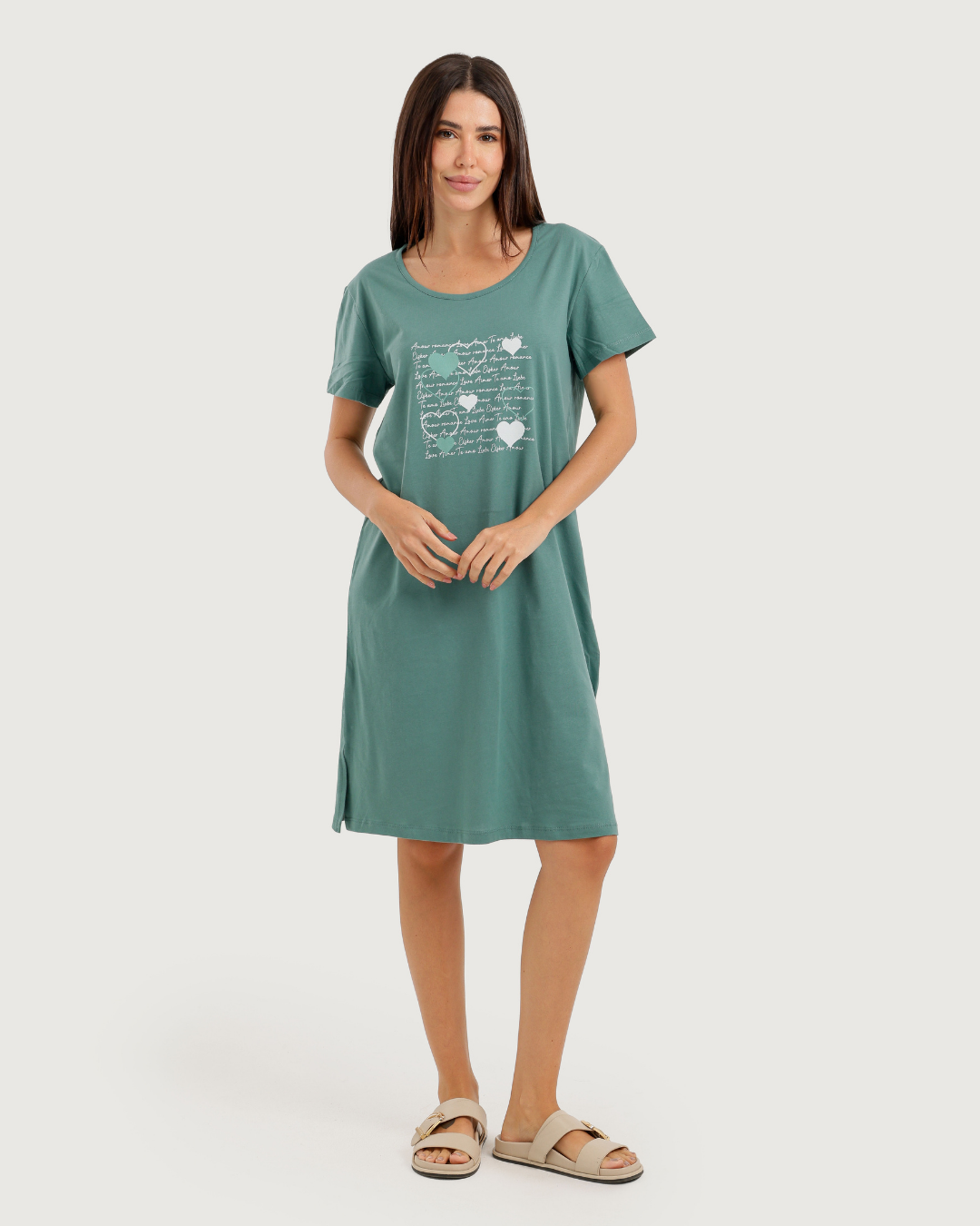 Short Women's Nightshirt with Chest Print