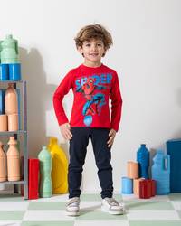 MARVY Spider man  بيجامة اولادي وسط خريفي احمر