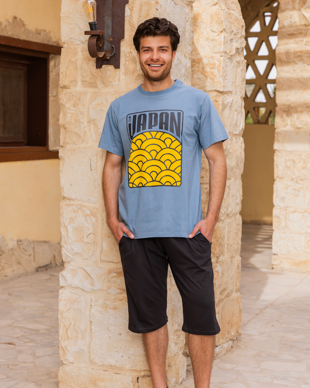 japan بيجاما رجالي نص كم و بنتكور