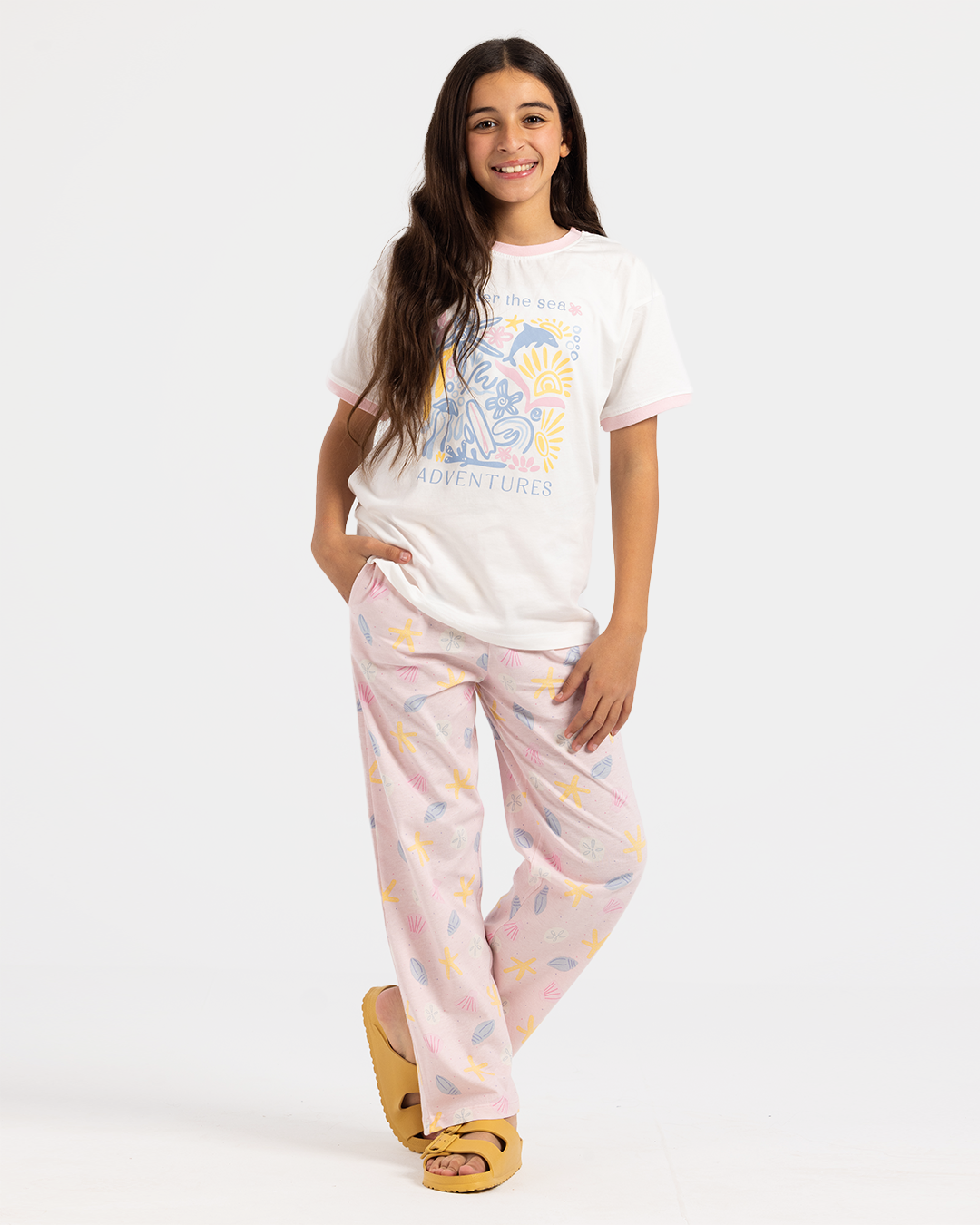 بيجاما توب و بنطلون اصداف البحر